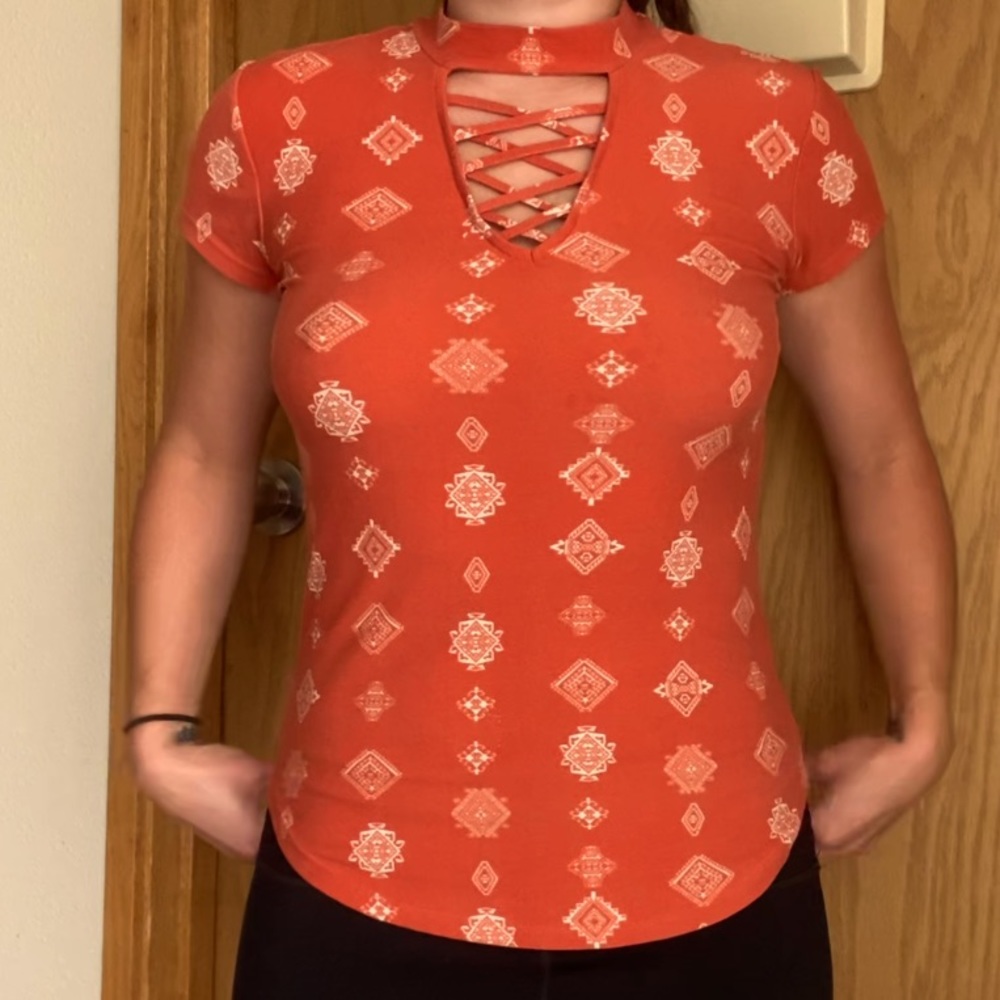 Rust orange colored top